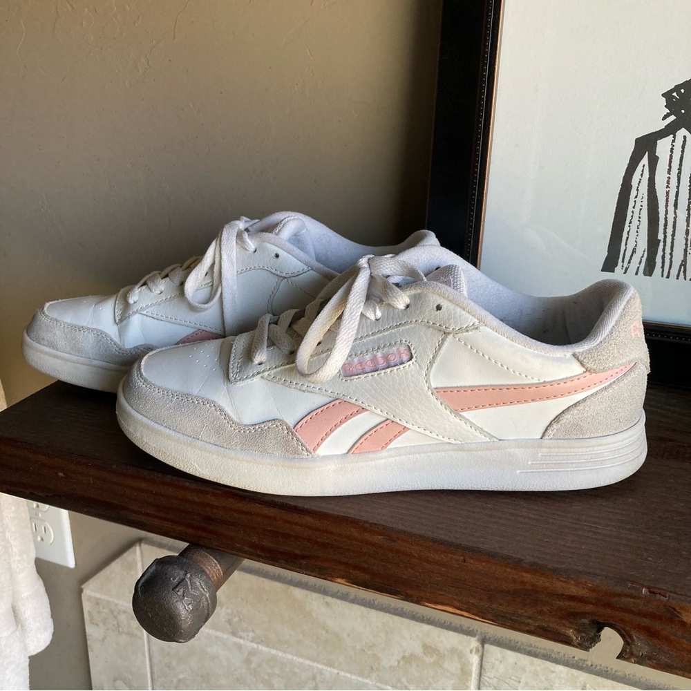 Reebok White and Pink Athletic Shoes